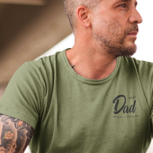 Beste Papa Opgerichte Datum Typografie Vader T-shirt
