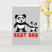 Beste papa Panda Kaart (Gele Bloem)