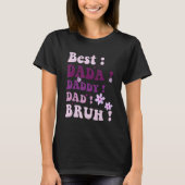 Beste papa papa pappa bruh vaders dag Paarse groov T-shirt (Voorkant)