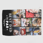 Beste Papa Par Foto Collage Vaderdag Golfhanddoek (Horizontaal)