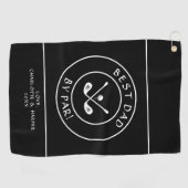 Beste Papa Par | Grappige Golfer Humor Golf Zwart Golfhanddoek (Horizontaal)
