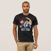 Beste papa patchwork skelet tri-blend shirt (Voorkant volledig)