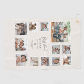 Beste Papa Persoonlijke 12 Foto Collage Golfhanddoek (Horizontaal)