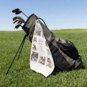 Beste Papa Persoonlijke 12 Foto Collage Golfhanddoek (Groen)