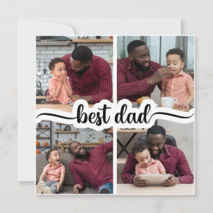 Beste Papa Persoonlijke 4 Foto Collage Kaart