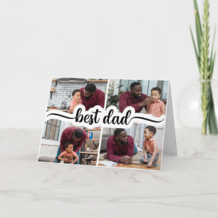 Beste Papa Persoonlijke 4 Foto Collage Kaart