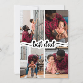 Beste Papa Persoonlijke 4 Foto Collage Notitiekaartje