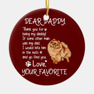 Beste papa Pomeranian Dog Dad Vaderdag Keramisch Ornament