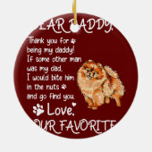 Beste papa Pomeranian Dog Dad Vaderdag Keramisch Ornament (Achterkant)