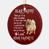 Beste papa Pomeranian Dog Dad Vaderdag Keramisch Ornament (Links)
