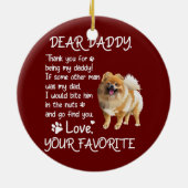 Beste papa Pomeranian Dog Dad Vaderdag Keramisch Ornament (Achterkant)
