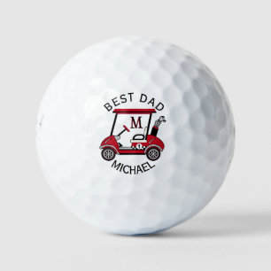 Beste Papa Red & Black Custom Cart, op maat gemaak Golfballen