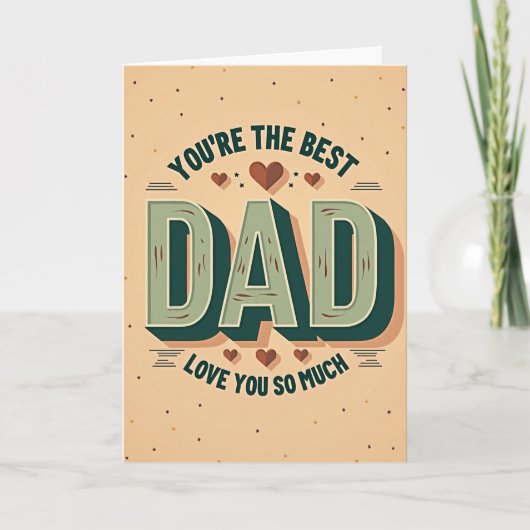 Beste Papa Retro Stijl Kaart (Voorkant)