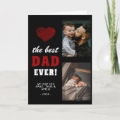 Beste Papa Rode Hart Vaderdag 2 Foto  Feestdagen Kaart (Voorkant)