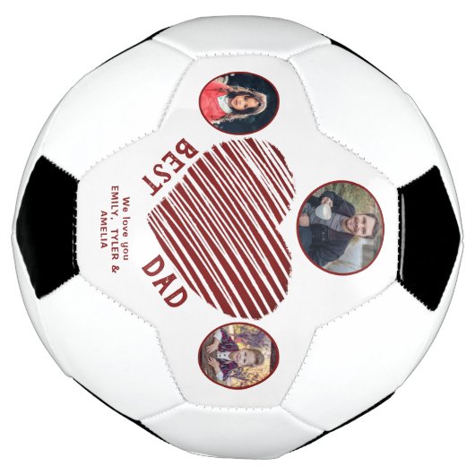 Beste Papa Rode Hart Vaderdag 3 Foto`s  Voetbal (Gedraaid)