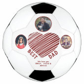 Beste Papa Rode Hart Vaderdag 3 Foto`s  Voetbal (Voorkant)