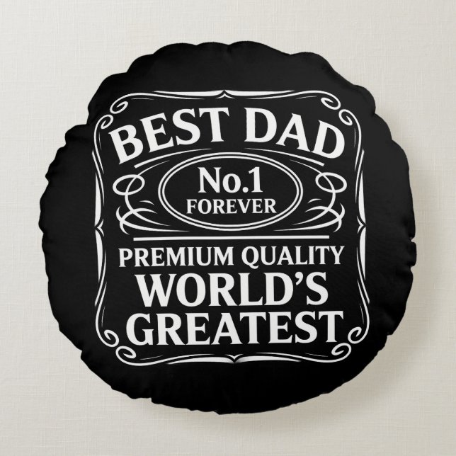 Beste Papa Rond Kussen (Voorkant)