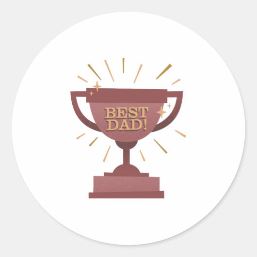 Beste Papa Ronde Sticker (Voorkant)