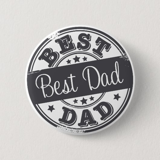 Beste papa - rubberen stempel effect - ronde button 5,7 cm (Voorkant)