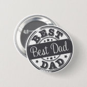 Beste papa - rubberen stempel effect - ronde button 5,7 cm (Voorkant /achterkant)