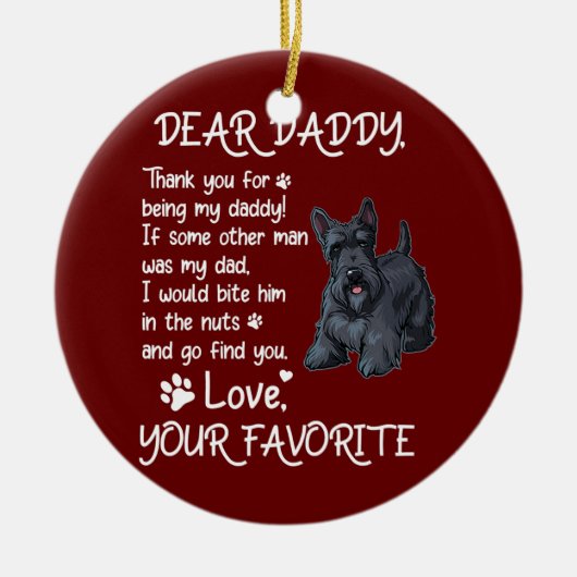 Beste papa Scottish Terrier Dog Dad Vaderdag Keramisch Ornament (Voorkant)