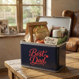 Beste Papa Script Rode Hart Klassieke Metalen Lunc