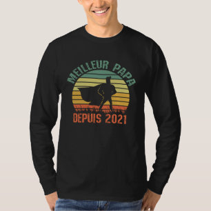 Beste Papa Sinds 2021 Verjaardag Vader Retro T-shirt