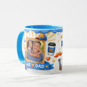 Beste papa ster aangepaste tekst & foto collage mok (Voorkant links)