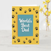 Beste Papa Teal Blauwe Kaart (Gele Bloem)