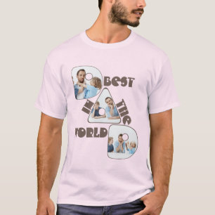 BESTE PAPA TER WERELD, 3 foto collage, denneappel T-shirt