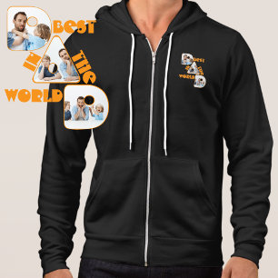 BESTE PAPA TER WERELD, 3 foto collage oranje Hoodie