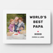Beste Papa ter Wereld Aangepaste Familiefoto Fotoplaat (voorkant)