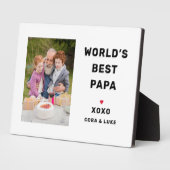 Beste Papa ter Wereld Aangepaste Familiefoto Fotoplaat (Zijkant)