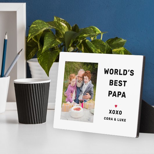 Beste Papa ter Wereld Aangepaste Familiefoto Fotoplaat