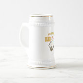 Beste Papa Ter Wereld Aankomende Handafdrukken Aan Bierpul (Voorkant links)