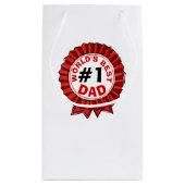 Beste papa ter wereld citeert Red Ribbon Vaderdag Klein Cadeauzakje (Achterkant)