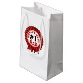 Beste papa ter wereld citeert Red Ribbon Vaderdag Klein Cadeauzakje (Achterkant Gekanteld)