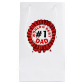 Beste papa ter wereld citeert Red Ribbon Vaderdag Klein Cadeauzakje (Voorkant)