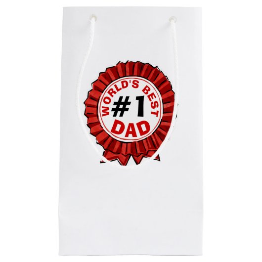Beste papa ter wereld citeert Red Ribbon Vaderdag Klein Cadeauzakje (Voorkant)