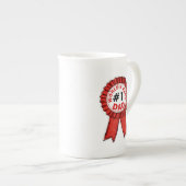 Beste papa ter wereld citeert Red Ribbon Vaderdag Porselein Kop (Voorkant rechts)