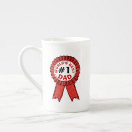 Beste papa ter wereld citeert Red Ribbon Vaderdag Porselein Kop