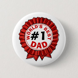 Beste papa ter wereld citeert Red Ribbon Vaderdag Ronde Button 5,7 Cm