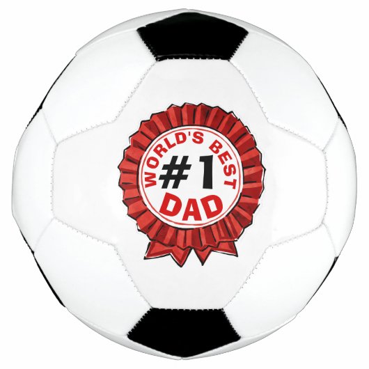 Beste papa ter wereld citeert Red Ribbon Vaderdag Voetbal (Voorkant)