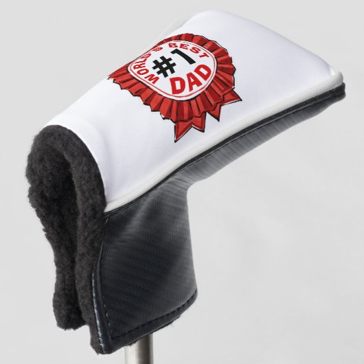 Beste papa ter wereld citeert rood lint golfheadcover (3/4 voorkant)