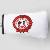 Beste papa ter wereld citeert rood lint golfheadcover (Voorkant)