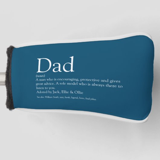Beste papa ter wereld, definitie van vader in het  golfheadcover (Voorkant)