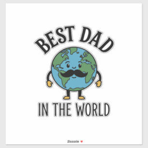 Beste papa ter wereld Earth Snor Shirt Design_ Sticker