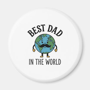 Beste papa ter wereld Earth Snuorhemd Ontwerp_ Magneet