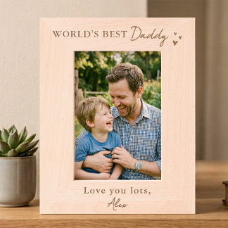 Beste Papa ter Wereld Foto Frame Cadeau Voor Papa Gegraveerde Lijstjes