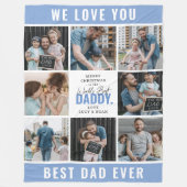 'Beste Papa ter Wereld' Fotocollage Prettig Kerstf Fleece Deken (Voorkant)